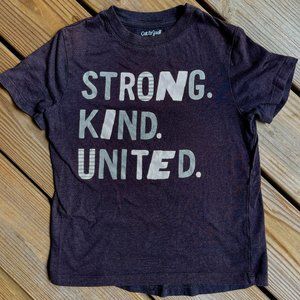 Cat & Jack black and white tshirt with words strong kind united - size S (7)